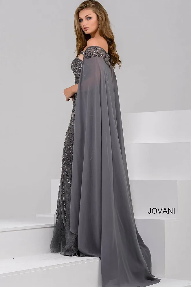 Jovani 45566 Evening Pageant Dress with Cape