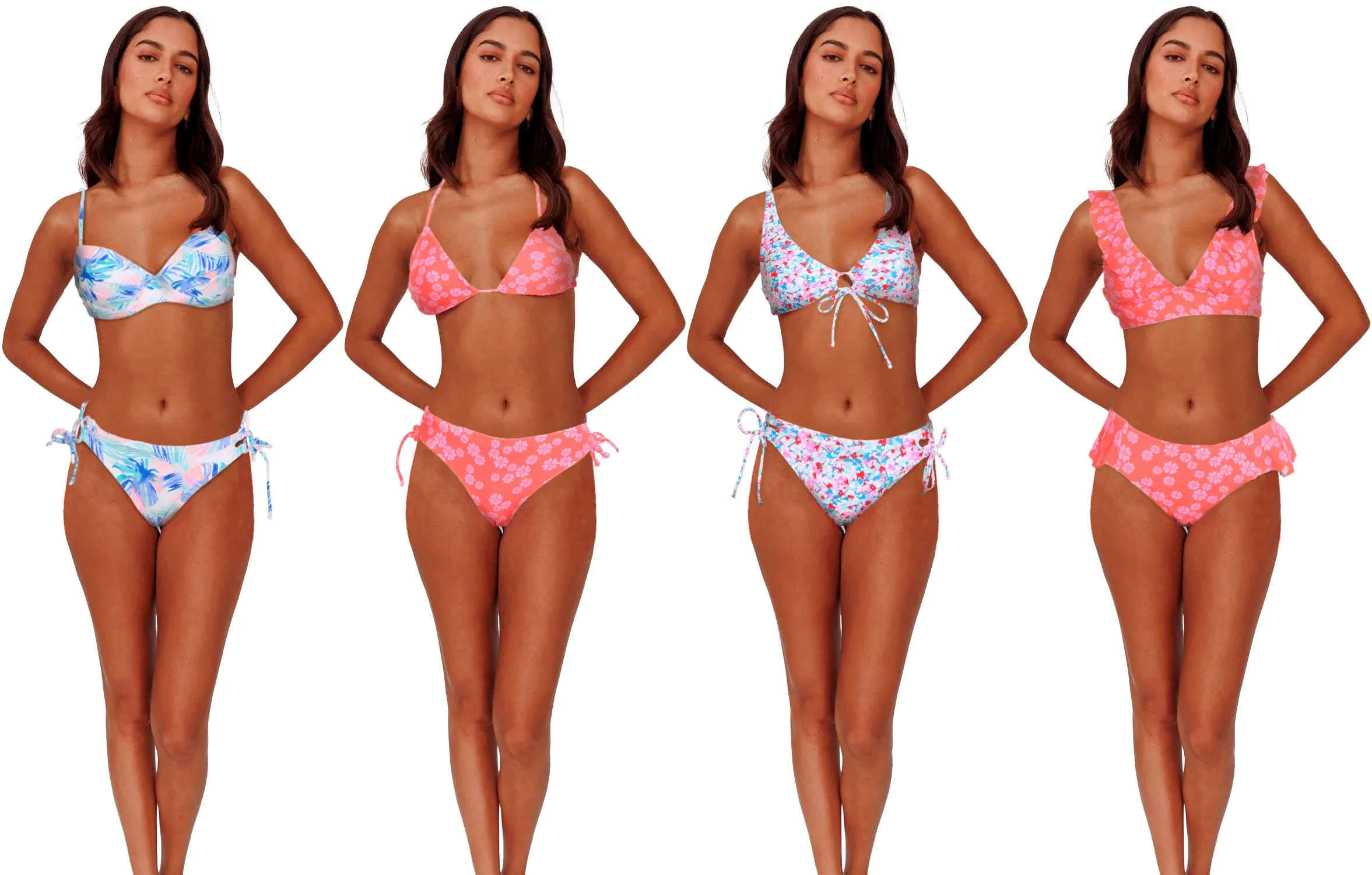 JR-RA58 - Wholesale Junior's Vibrant Print Two-Piece Swimsuits