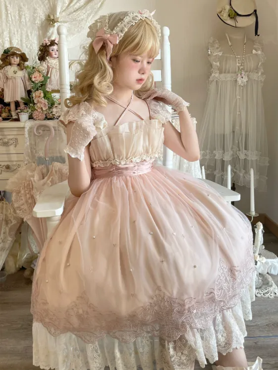 JSK Dress♥Ready to Ship♥A Little Bear Picking Orchid ♥Sweet Lolita Dress