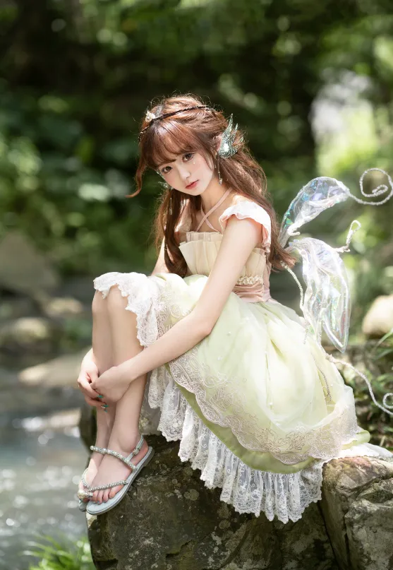 JSK Dress♥Ready to Ship♥A Little Bear Picking Orchid ♥Sweet Lolita Dress