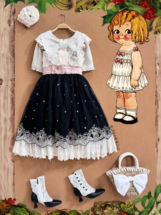 JSK Dress♥Ready to Ship♥A Little Bear Picking Orchid ♥Sweet Lolita Dress