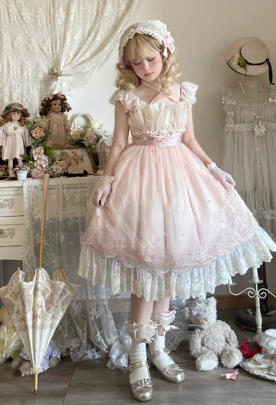 JSK Dress♥Ready to Ship♥A Little Bear Picking Orchid ♥Sweet Lolita Dress