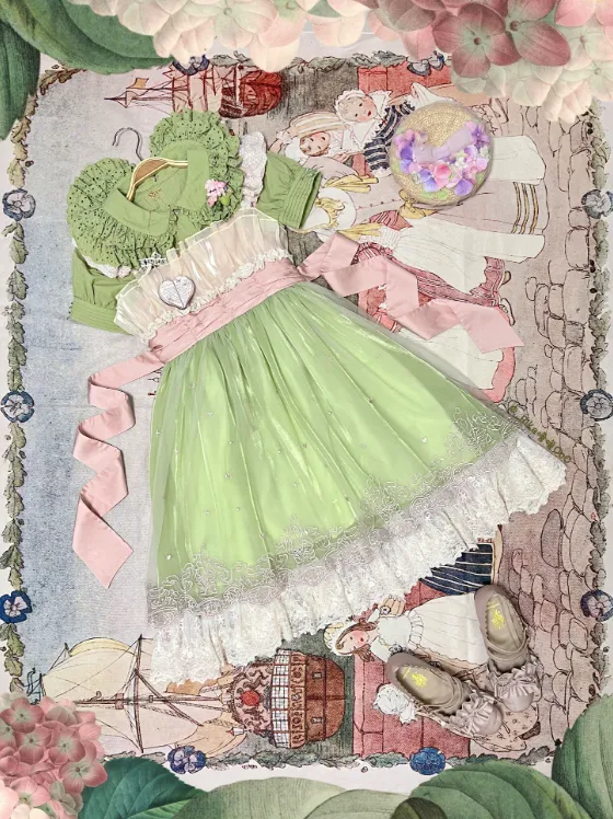 JSK Dress♥Ready to Ship♥A Little Bear Picking Orchid ♥Sweet Lolita Dress