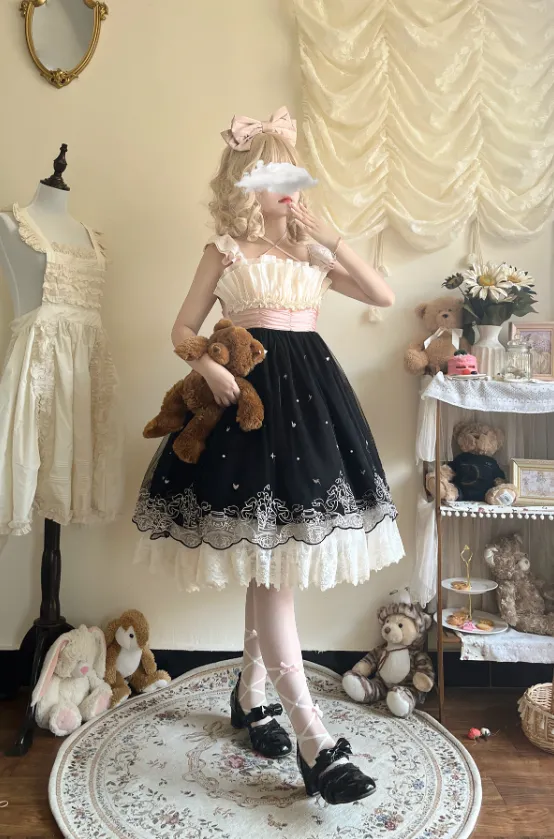 JSK Dress♥Ready to Ship♥A Little Bear Picking Orchid ♥Sweet Lolita Dress