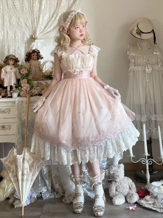 JSK Dress♥Ready to Ship♥A Little Bear Picking Orchid ♥Sweet Lolita Dress
