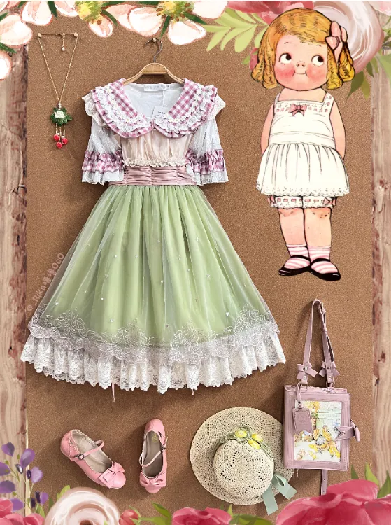 JSK Dress♥Ready to Ship♥A Little Bear Picking Orchid ♥Sweet Lolita Dress