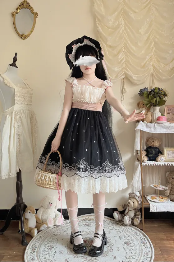 JSK Dress♥Ready to Ship♥A Little Bear Picking Orchid ♥Sweet Lolita Dress