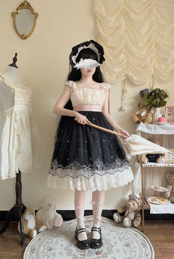 JSK Dress♥Ready to Ship♥A Little Bear Picking Orchid ♥Sweet Lolita Dress