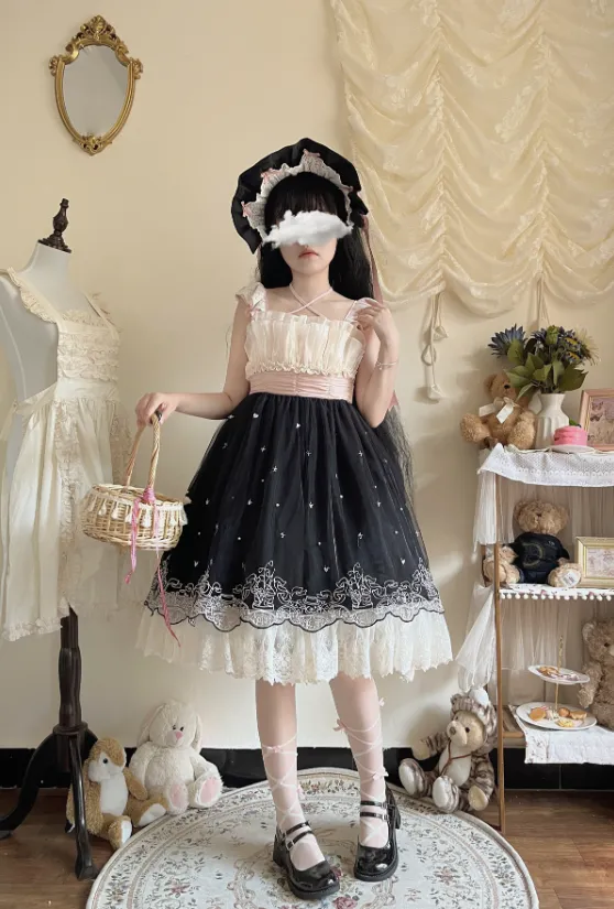 JSK Dress♥Ready to Ship♥A Little Bear Picking Orchid ♥Sweet Lolita Dress