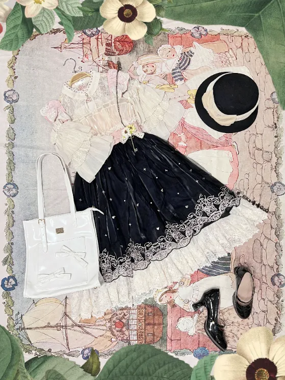 JSK Dress♥Ready to Ship♥A Little Bear Picking Orchid ♥Sweet Lolita Dress