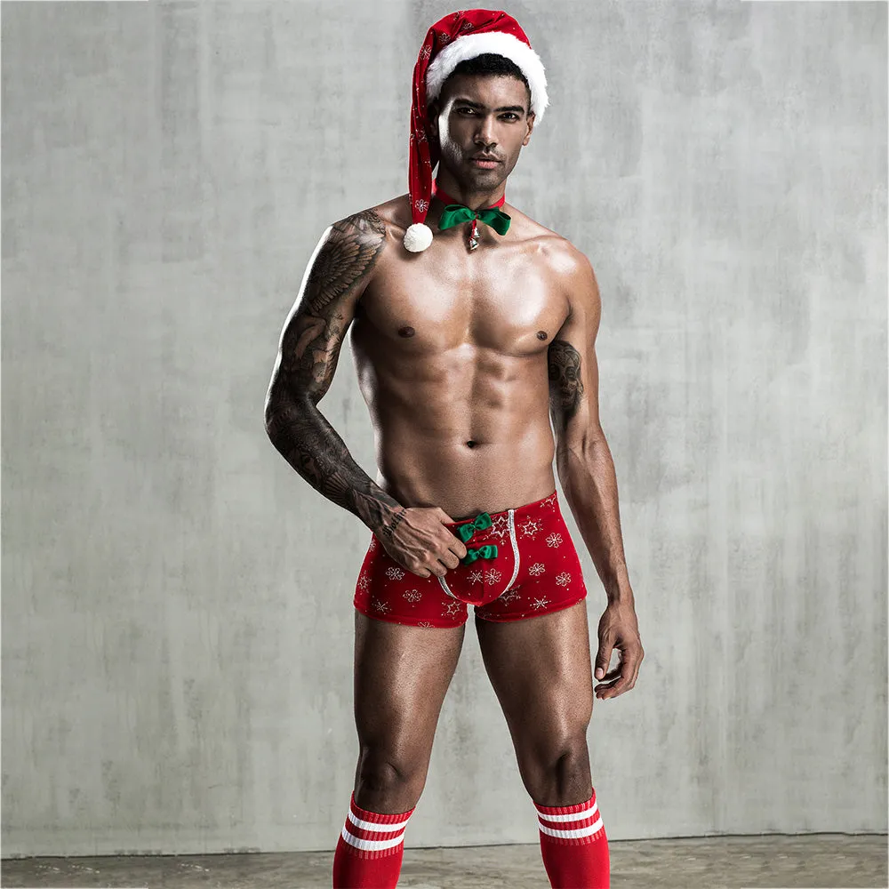 JSY 4-Piece Men's Christmas Shorts Costume Set