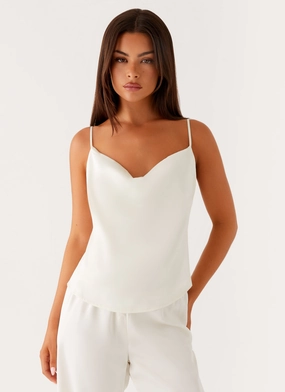 Kaia Cowl Neck Top - Butter SweatWickingLining Kaia Cowl Neck Top - Butter AntiSnag Fabric CollapsibleFrame