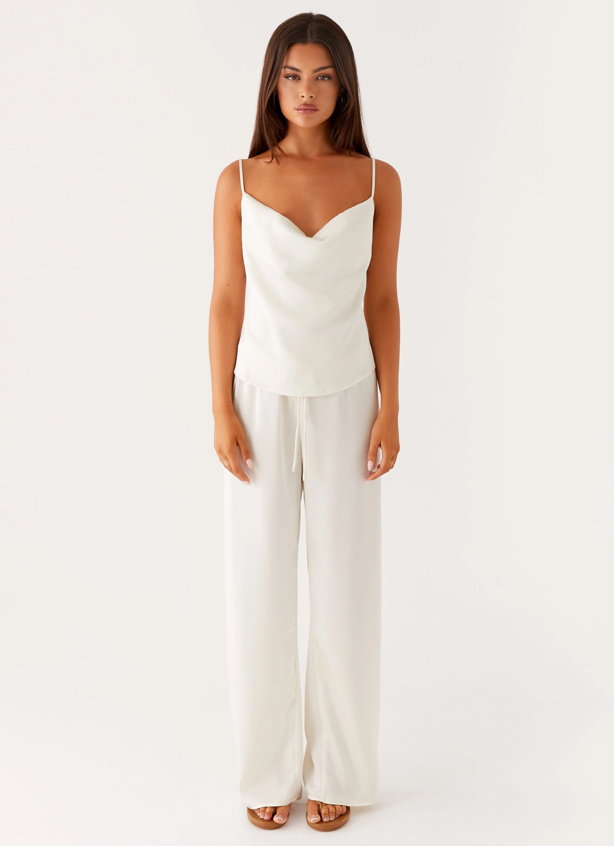 Basic Tee Kaia Cowl Neck Top - Butter