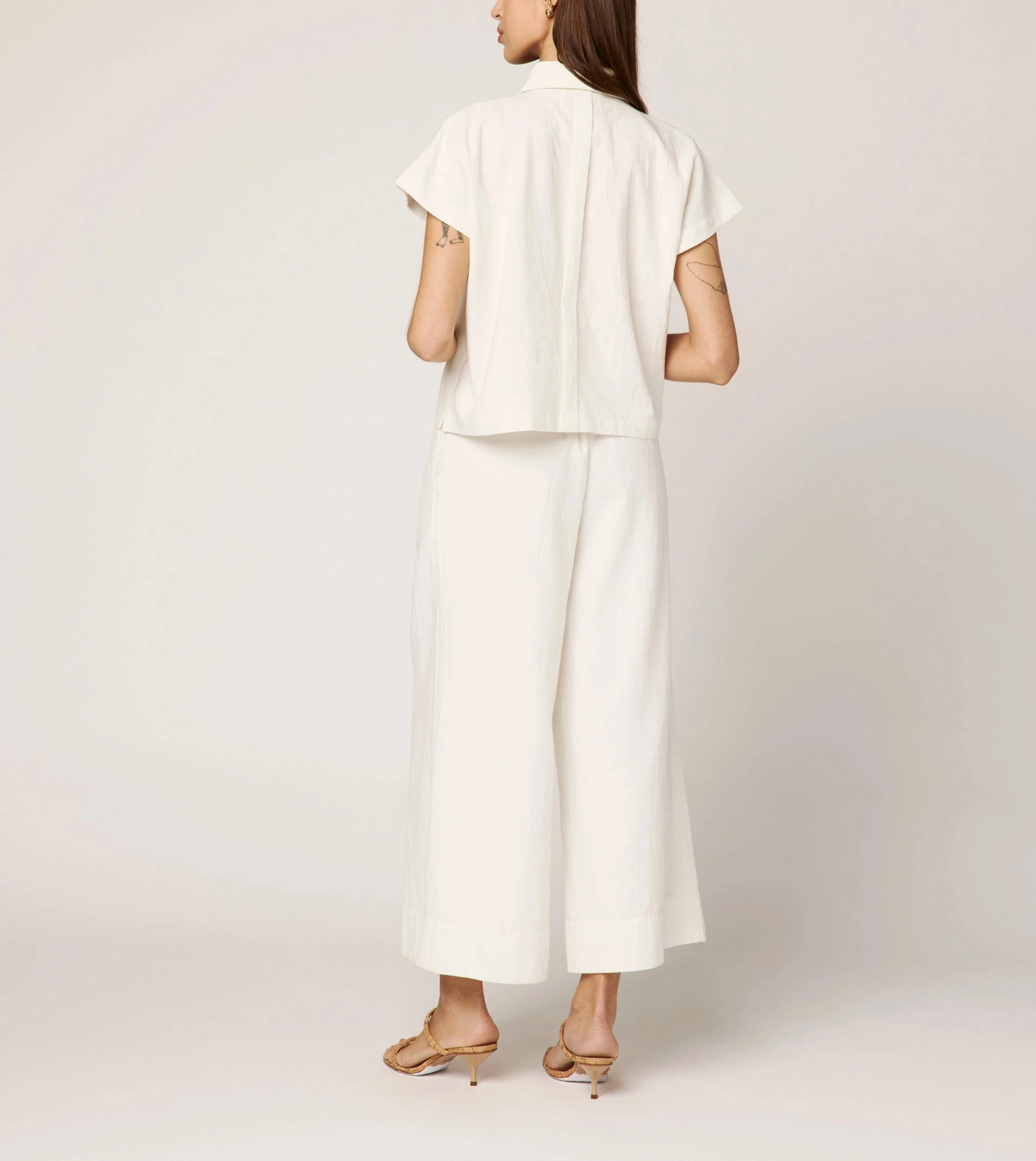 Tapered Side Panels Brushed Interior Kalora Blouse | Ivory