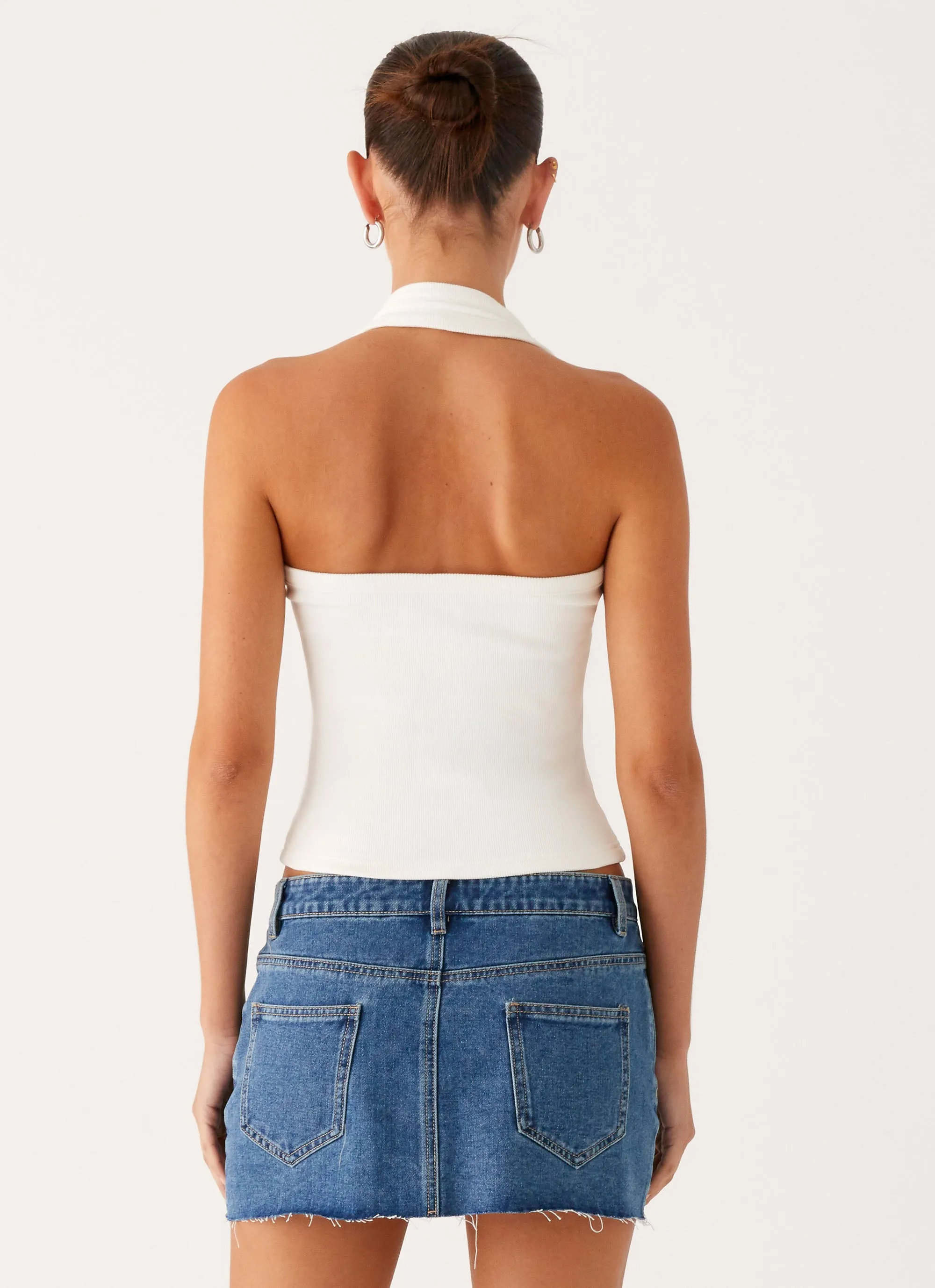 Kamen Low Rise Mini Skirt - Indigo Denim Comfort Control