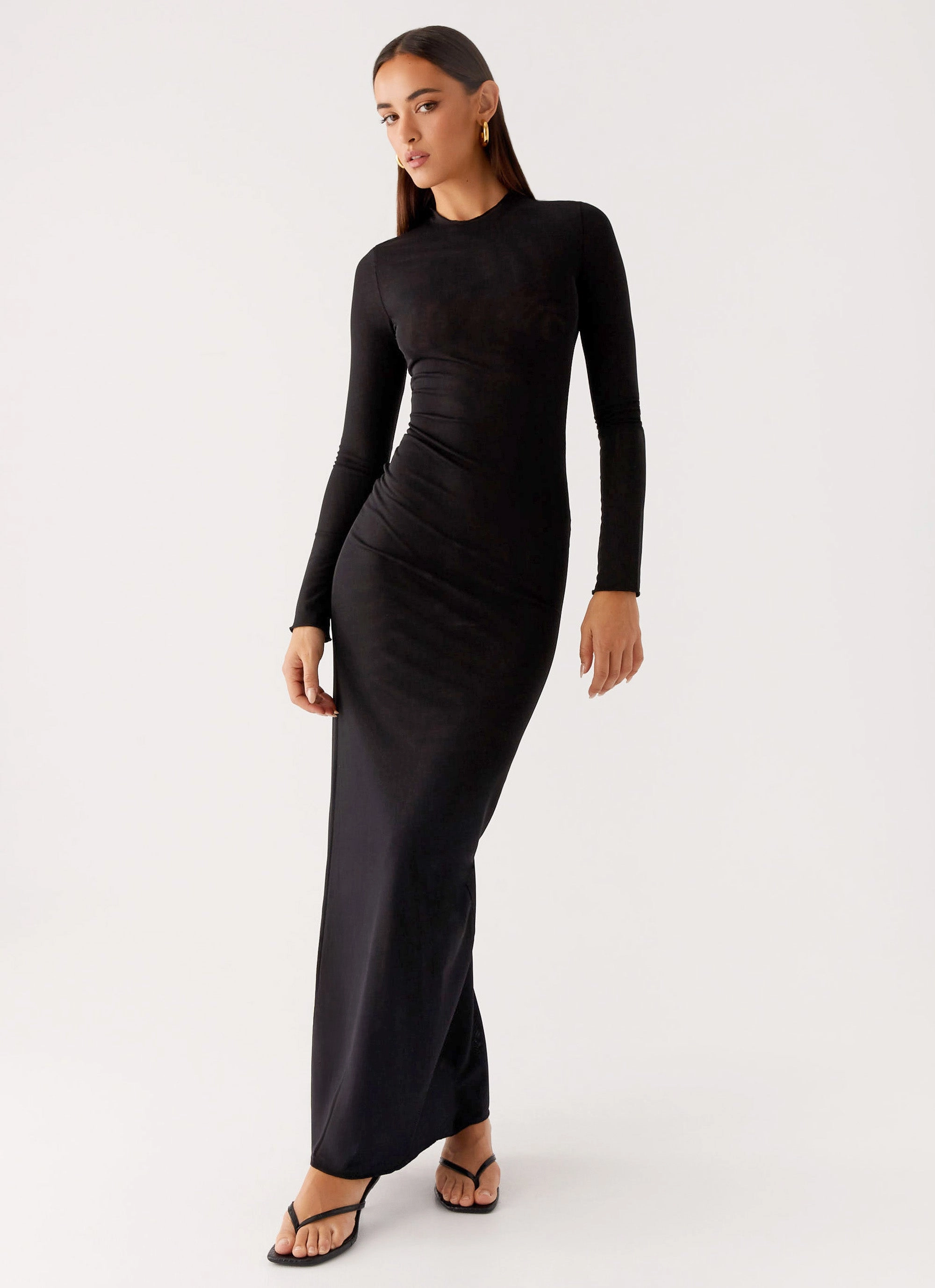 Kamora Maxi Dress - Black Stain-Guard-Finish Simple yet chic gown