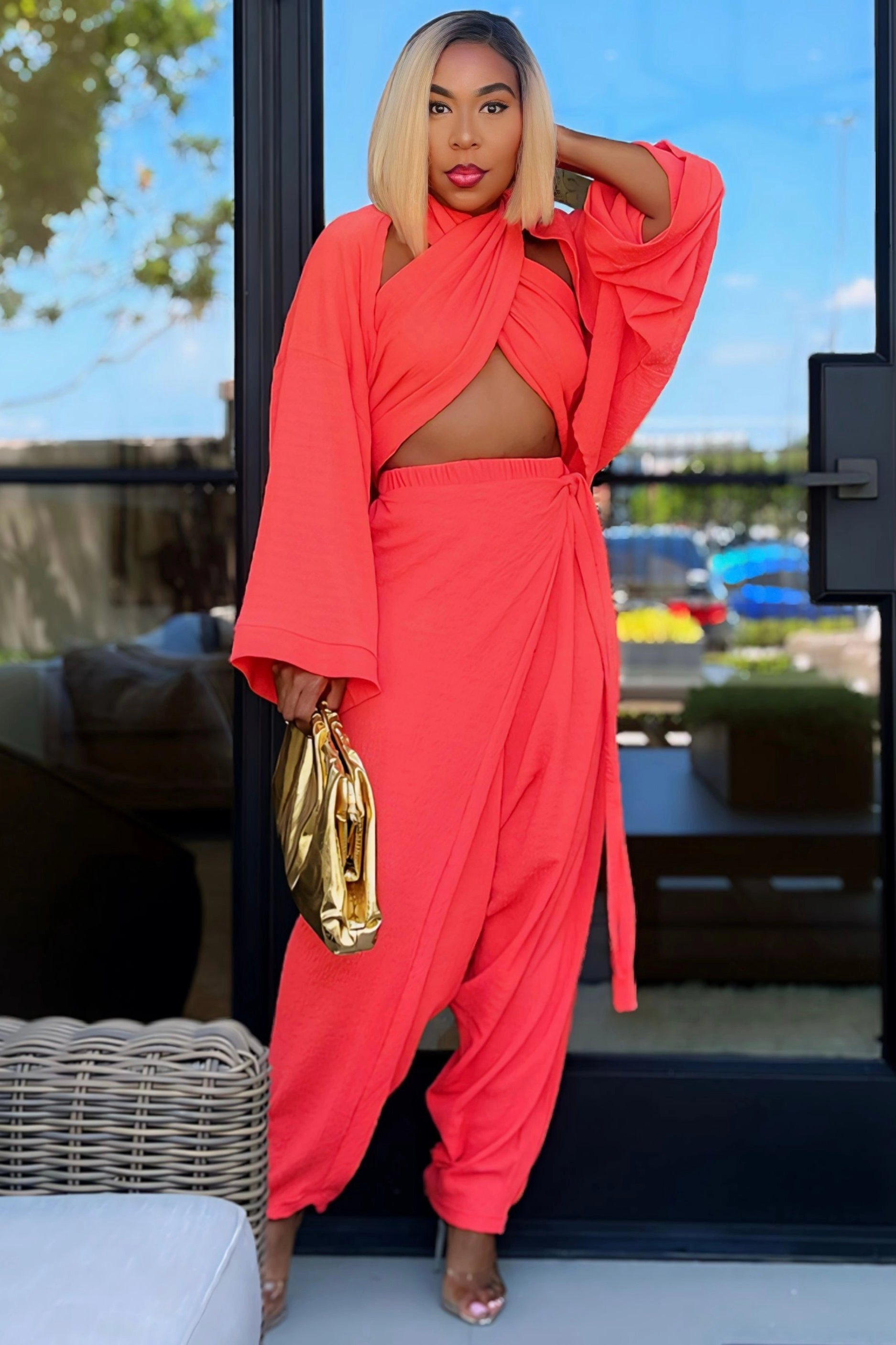 Breathable Comfort Karan Cozy Knit Three Piece Luxury Loungewear Set