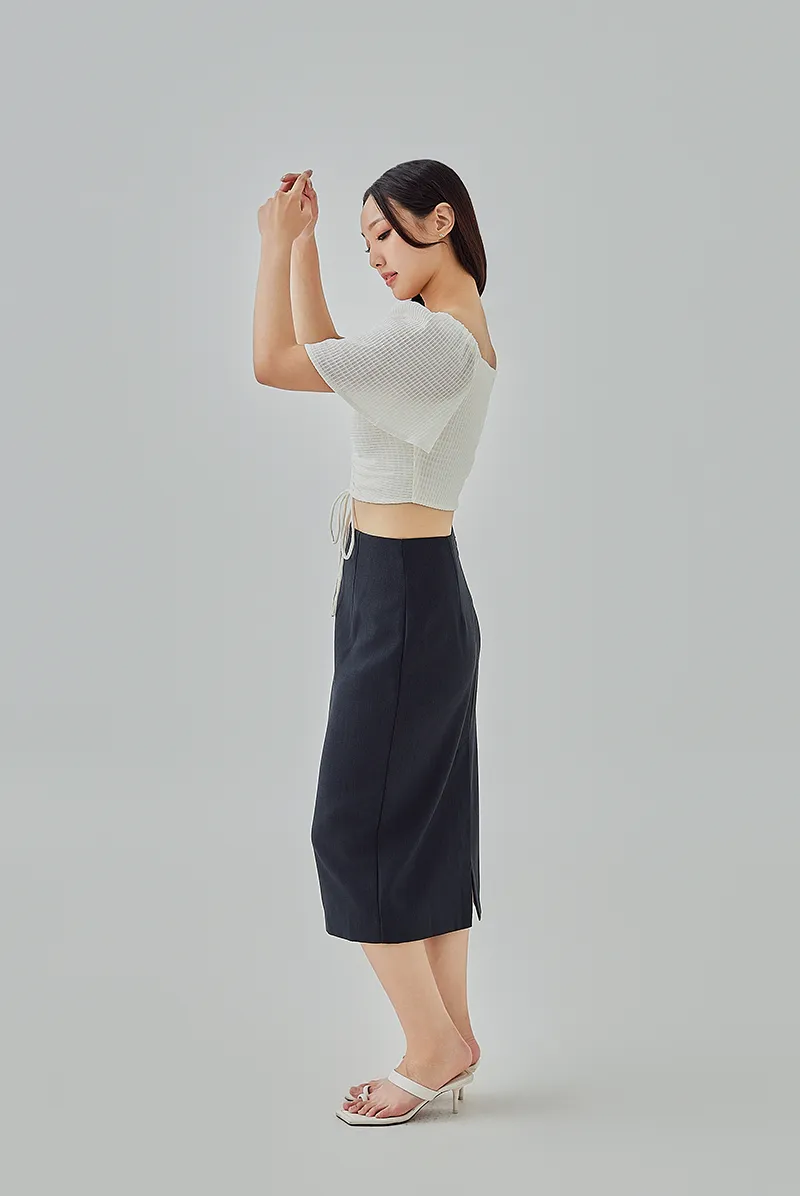 Kathryn Drawstring Scrunch Top