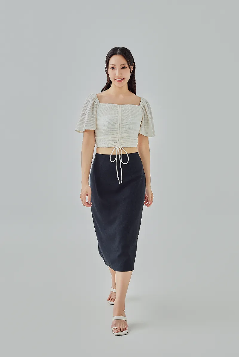 Kathryn Drawstring Scrunch Top