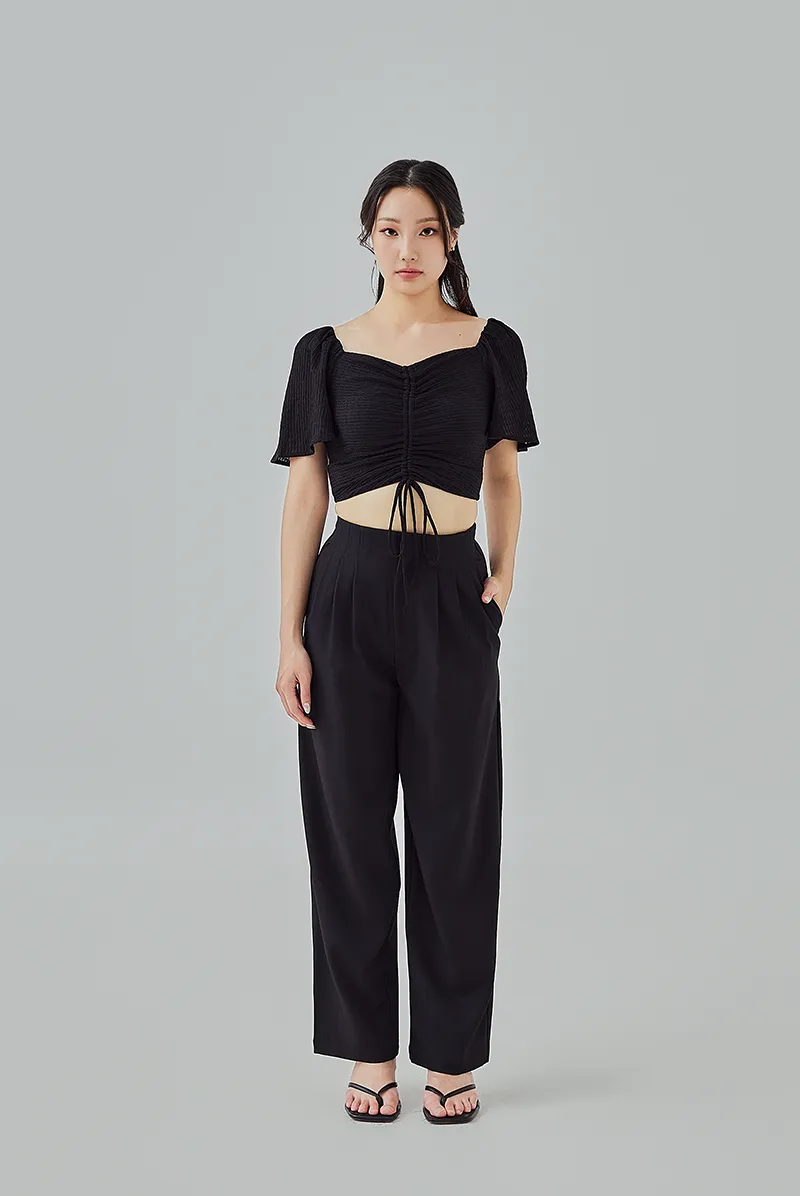 Kathryn Drawstring Scrunch Top