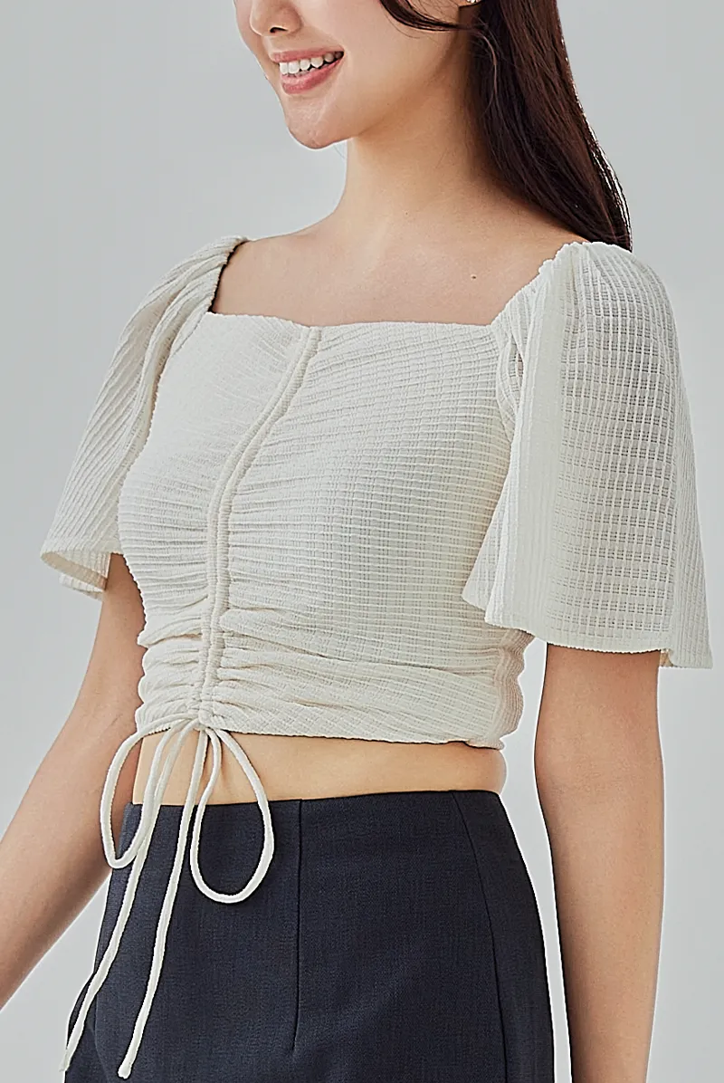 Kathryn Drawstring Scrunch Top