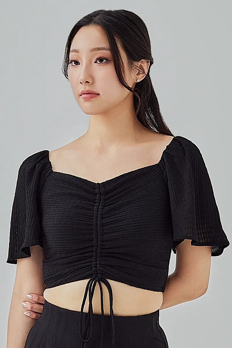 Kathryn Drawstring Scrunch Top
