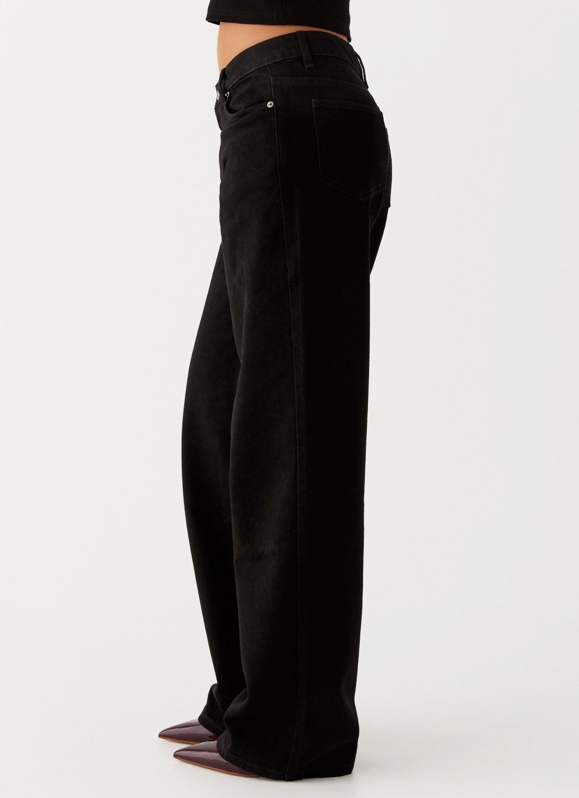 Daily Comfort Fit Keanna Low Rise Denim Jeans - Black