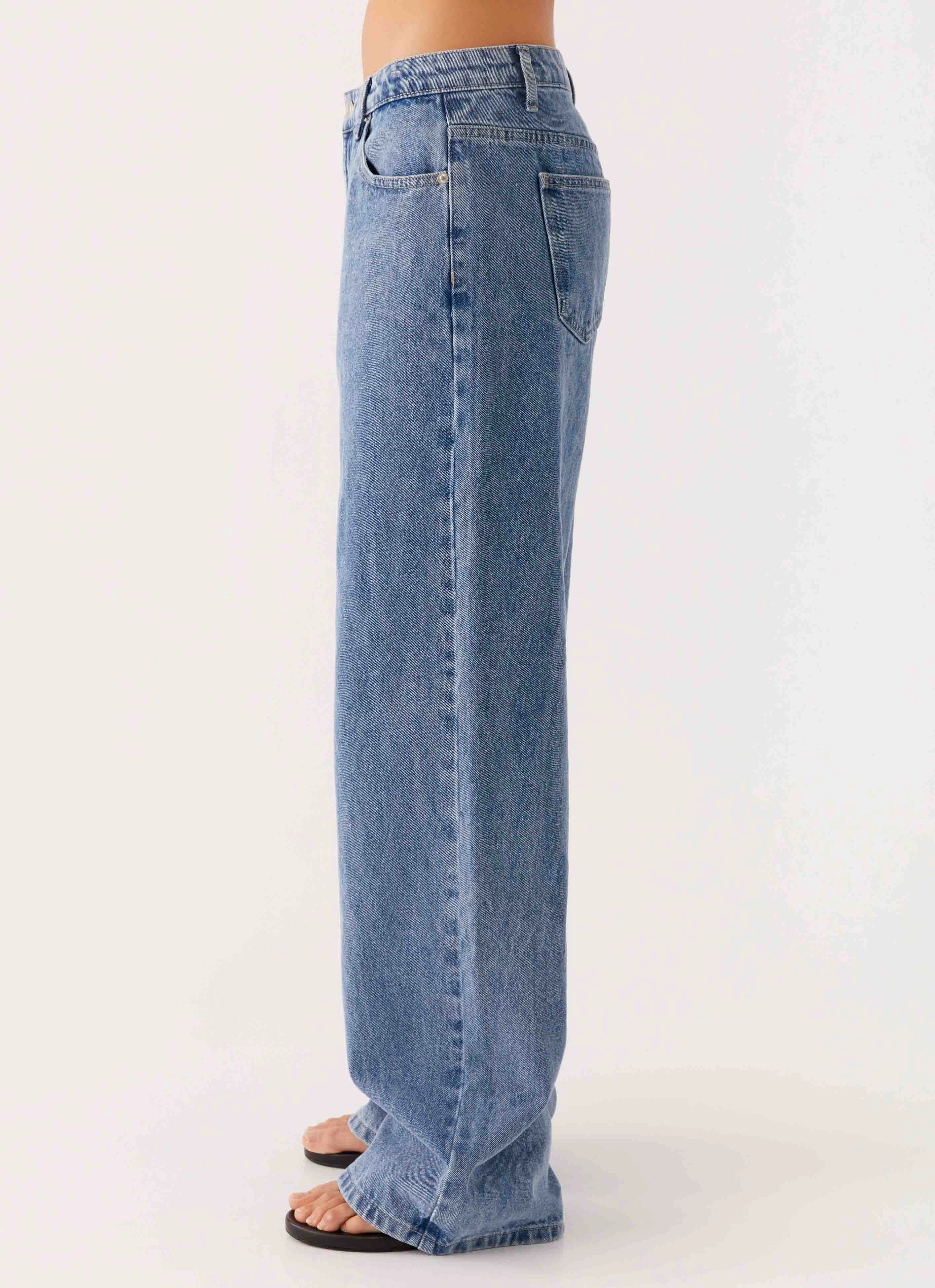 Outdoor Adventure Simple Comfort Keanna Low Rise Denim Jeans - Blue Denim