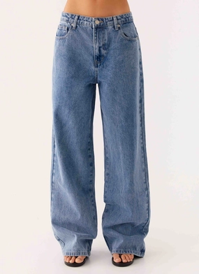 Keanna Low Rise Denim Jeans - Blue Denim Reinforced Stress Points Keanna Low Rise Denim Jeans - Blue Denim Street Active