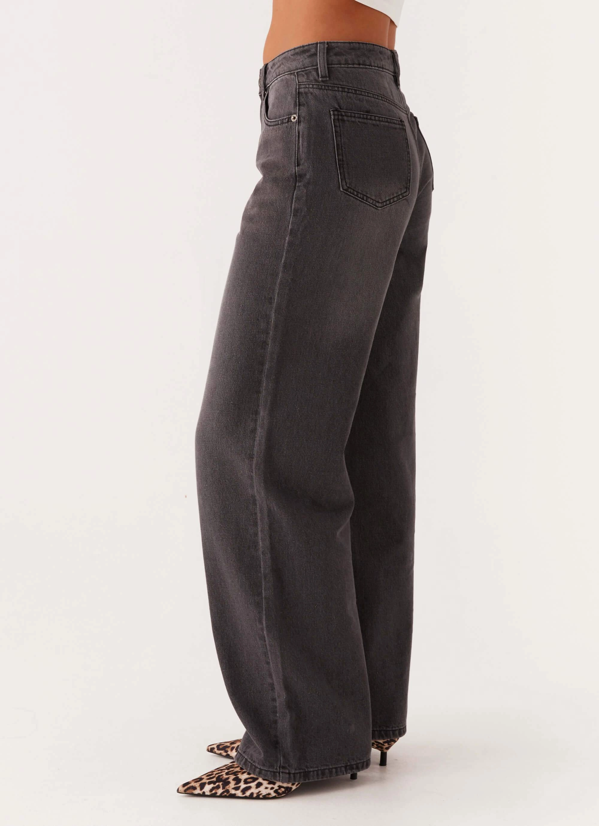 Keanna Low Rise Denim Jeans - Charcoal Street Active GussetedCrotch