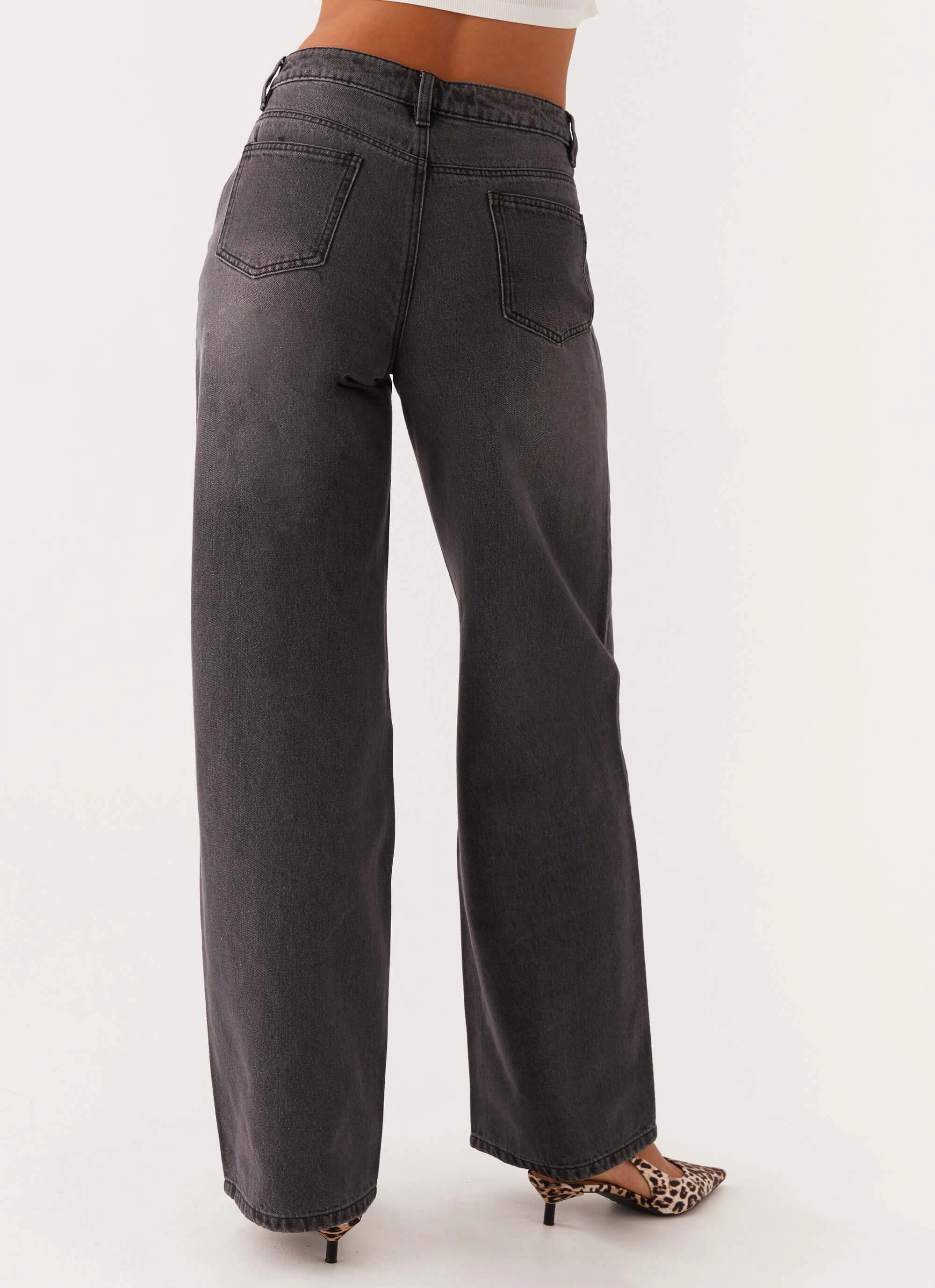Keanna Low Rise Denim Jeans - Charcoal Move Freely Everyday Comfort Wear