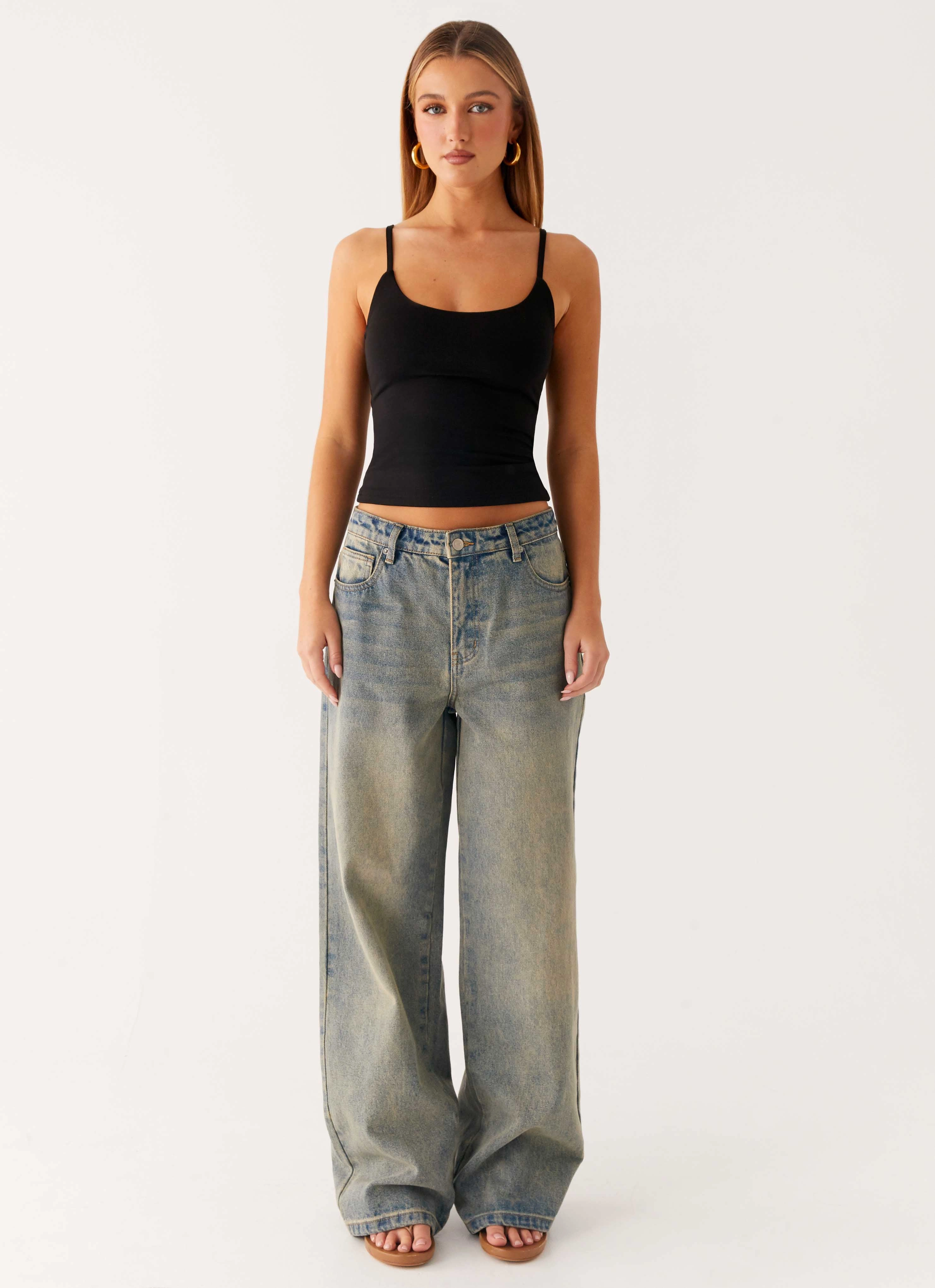 Flex Wear Design Keanna Low Rise Denim Jeans - Dirty Wash