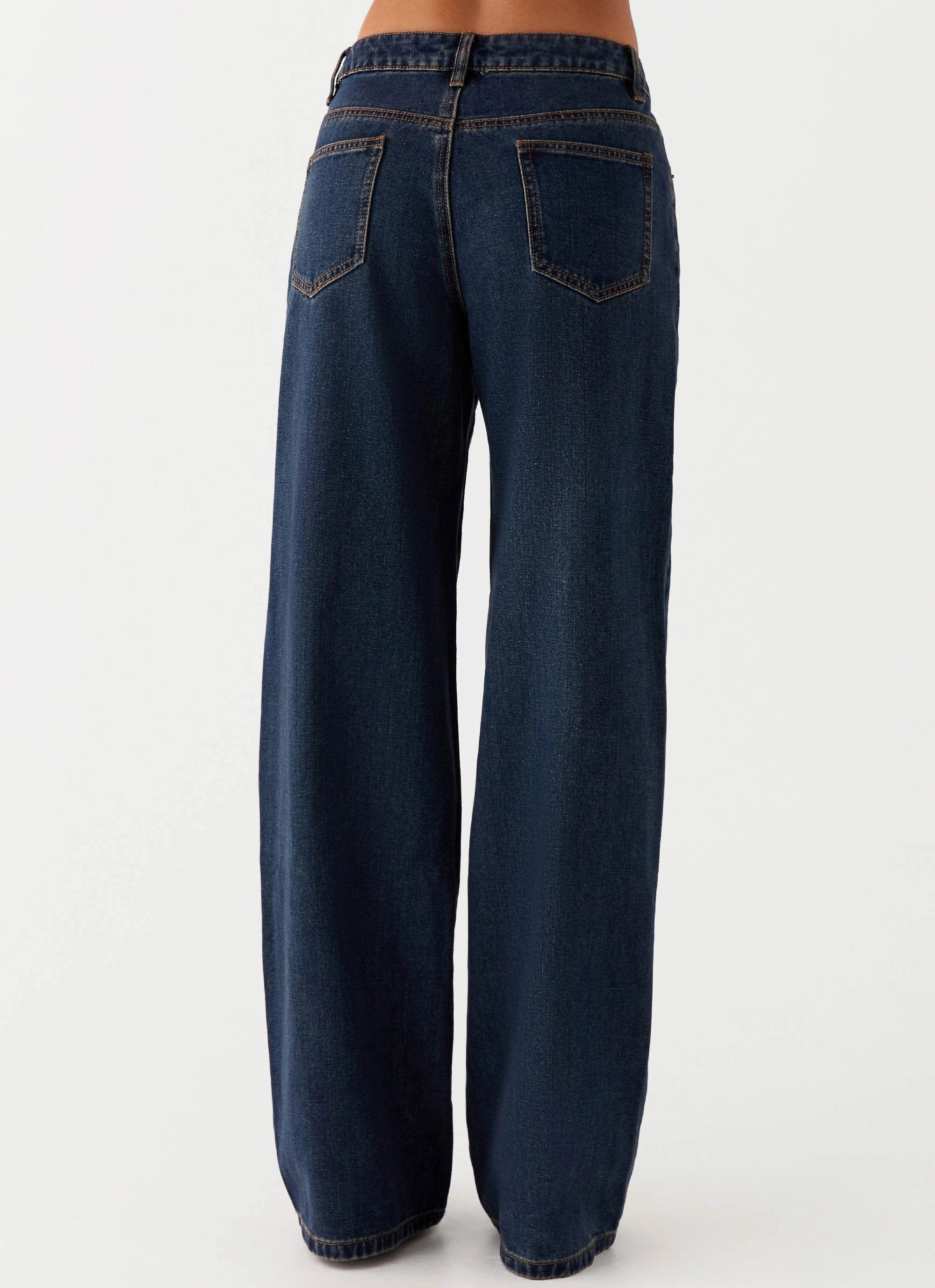 Keanna Low Rise Denim Jeans - Washed Denim Anti Static Lining