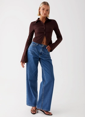 Keanna Low Rise Jeans - Indigo CompressionSupport High Rise Design Multi Panel Construction Keanna Low Rise Jeans - Indigo