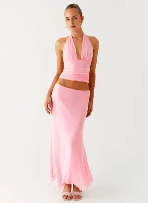 Kerrie Hanky Midi Skirt - Baby Pink No Chafe Fit Chill Mode Side Pockets Kerrie Hanky Midi Skirt - Baby Pink