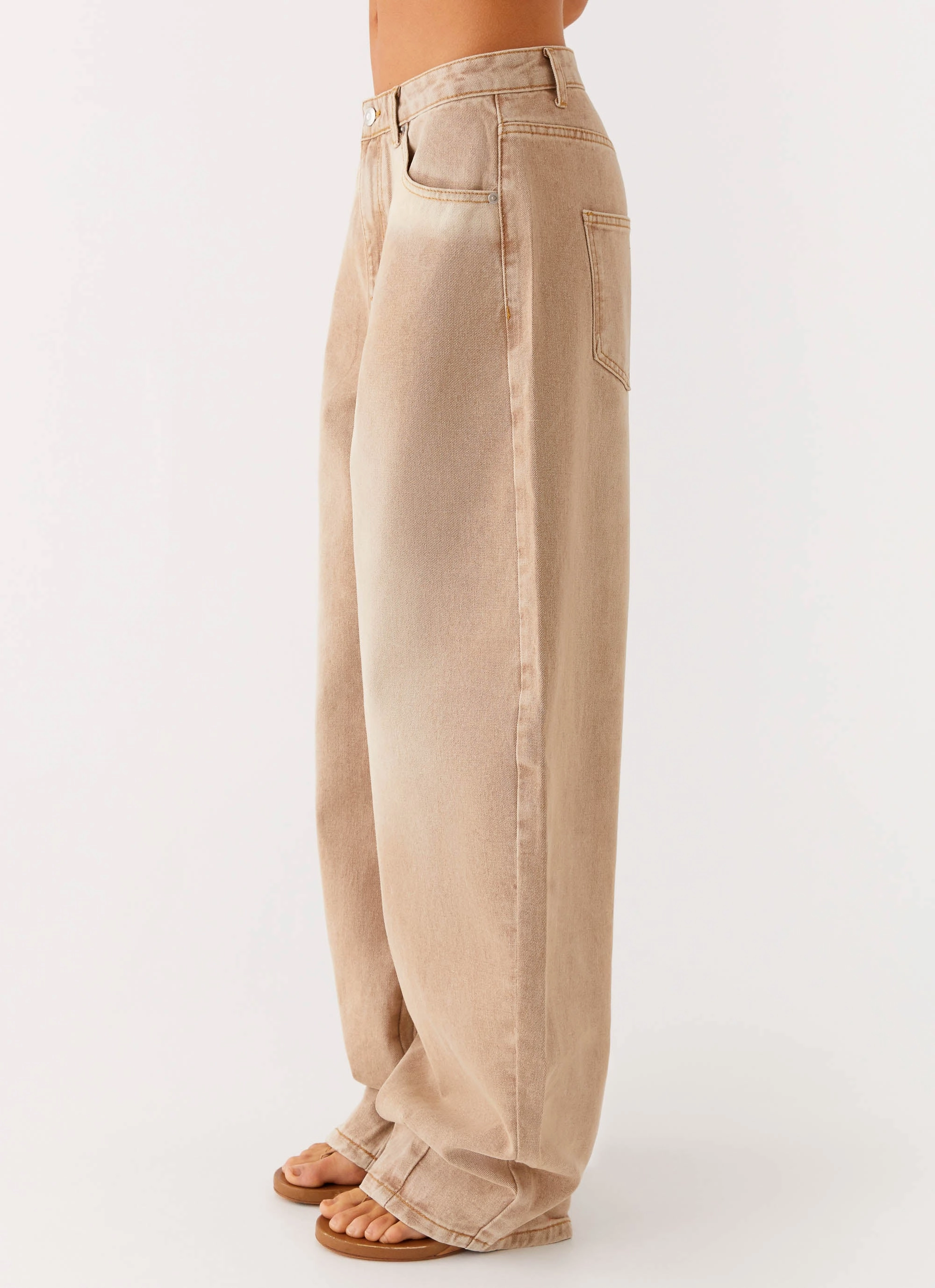 Khalil Baggy Jeans - Tan Light wash