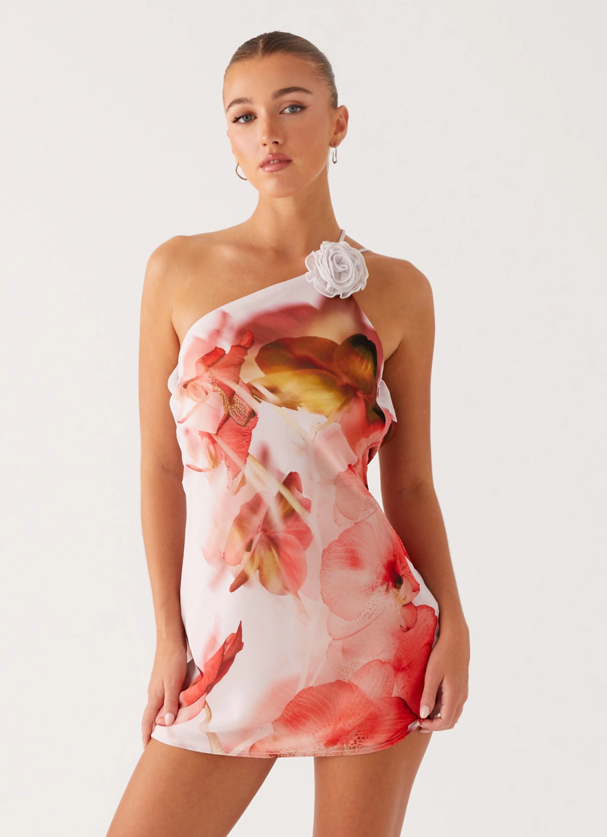 Kia Mini Dress - Peach Rose Nature Bloom