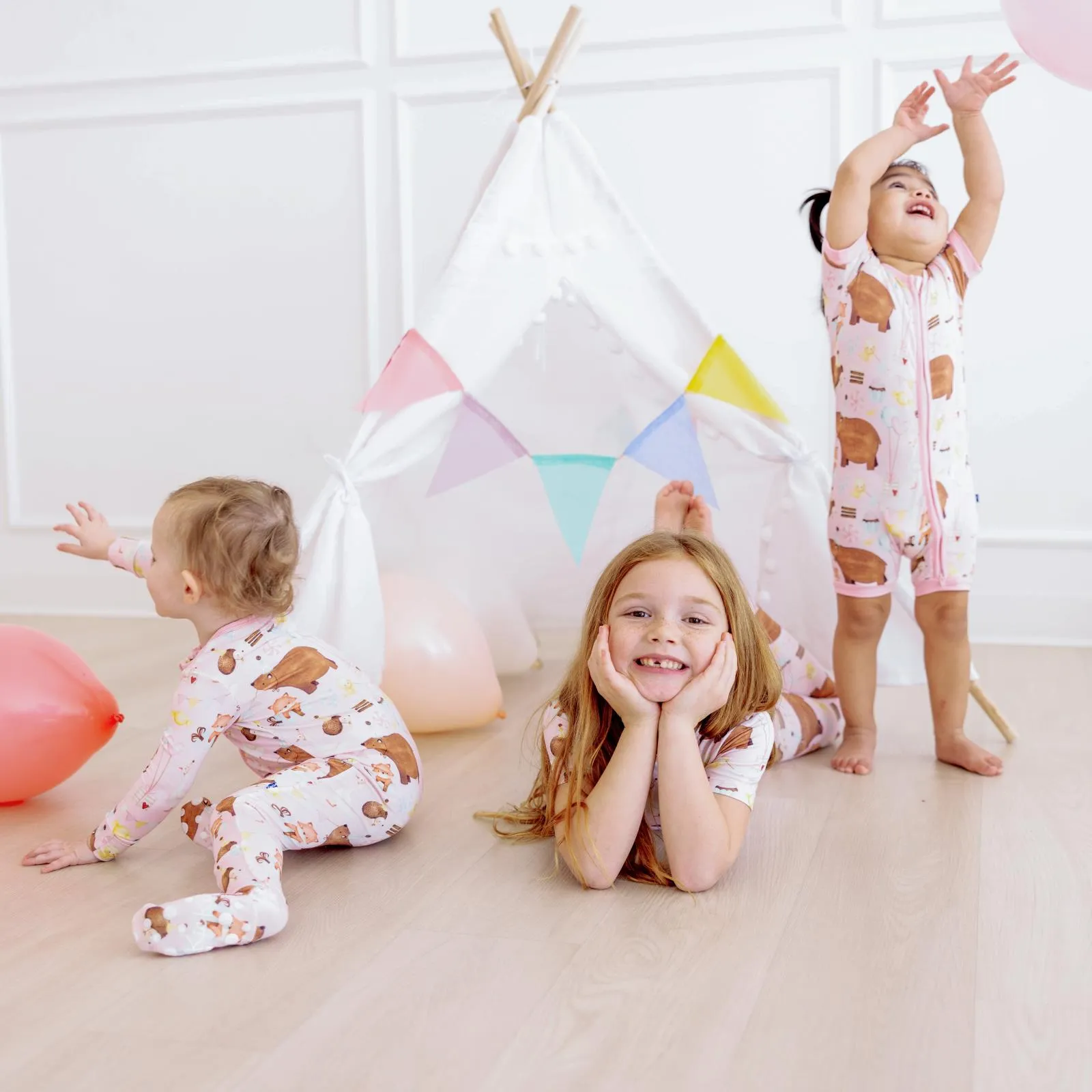 Kickee Pants Pajama Set: Shrinking Violet Forest Party PRESALE