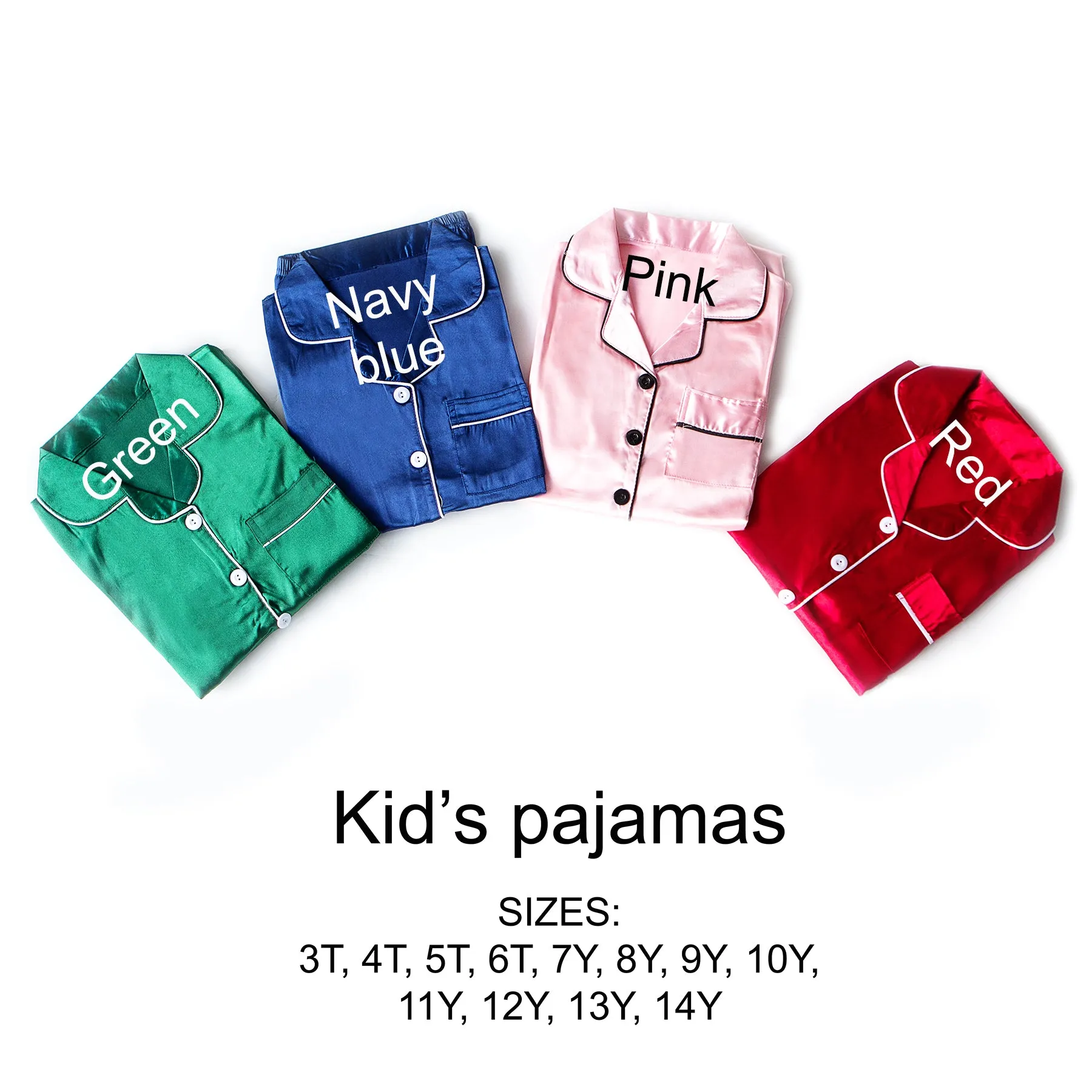Kids satin Pajamas Birthday Christmas Sleepover party - L L