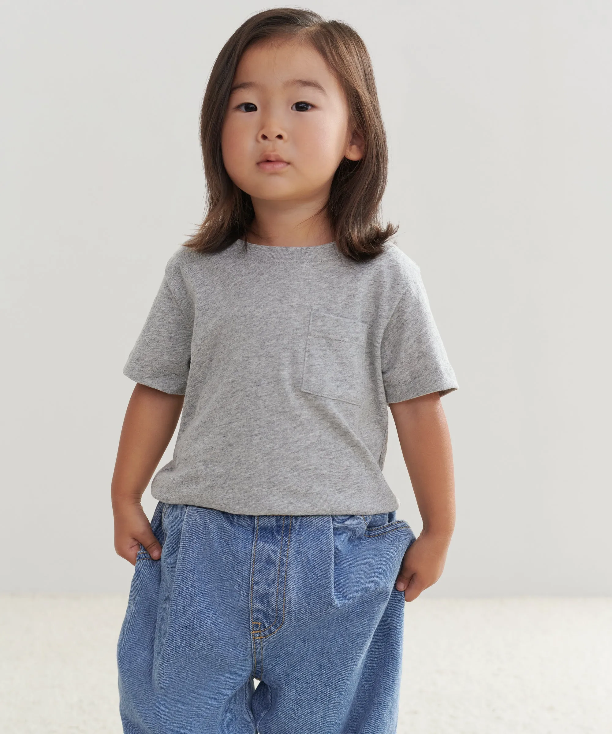 Kids' Vintage Pocket Tee Ergonomic Shoulder Shape