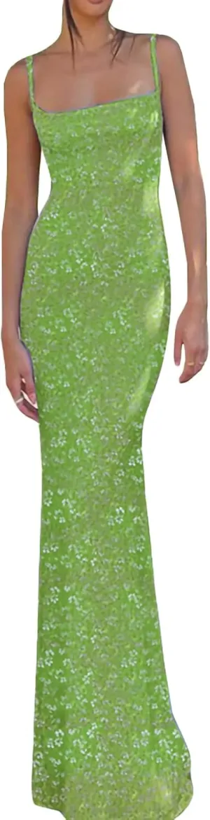 KMBANGI Women's Floral Orange Sleeveless Backless Maxi Dress - Plus Size, Ankle Length, Party Dress