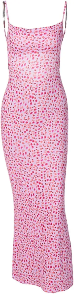 KMBANGI Women's Floral Orange Sleeveless Backless Maxi Dress - Plus Size, Ankle Length, Party Dress