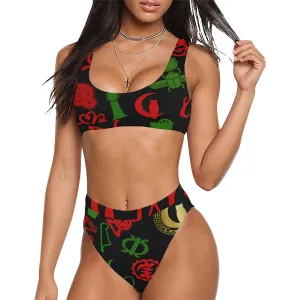 KMT WORLD Sport Top & High-Waisted Bikini Swimsuit