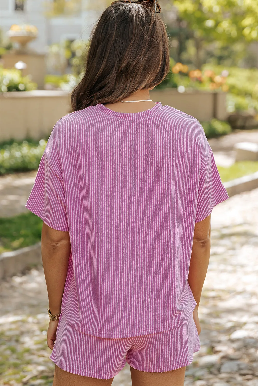 Knit Loose Fit Tee and Shorts Set