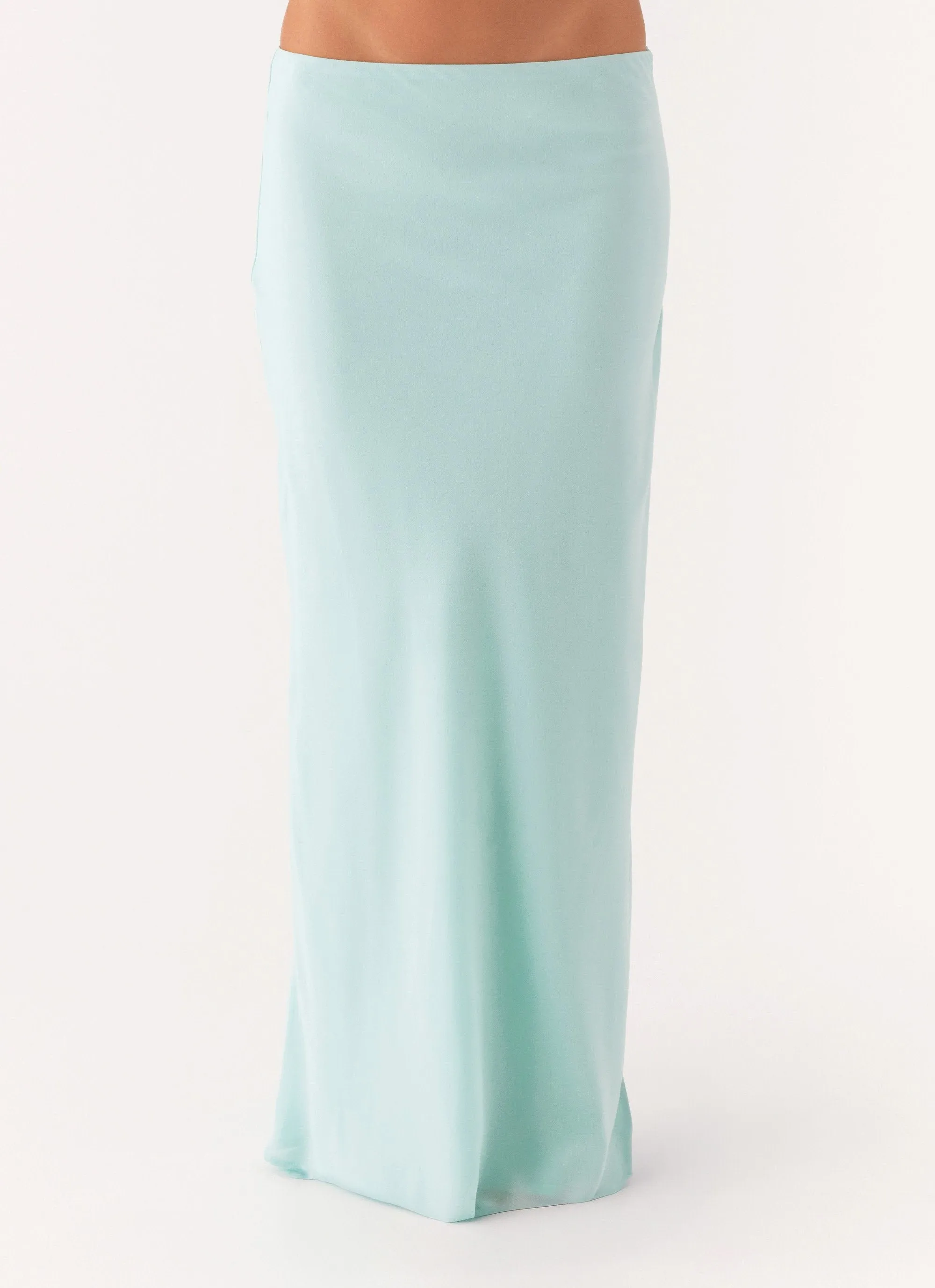 Modern Waist Universal Fit System Another Life Chiffon Maxi Skirt - Pale Blue