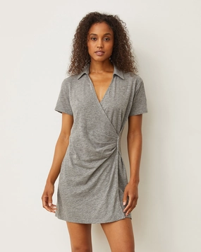 ReflectiveTrims Four Way Stretch Material Knit Wrap Dress