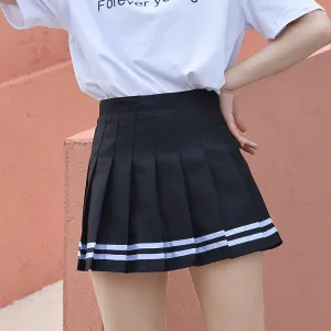 Korean Women Pleated College High Waist Anti-Exposed A-Line Skirt