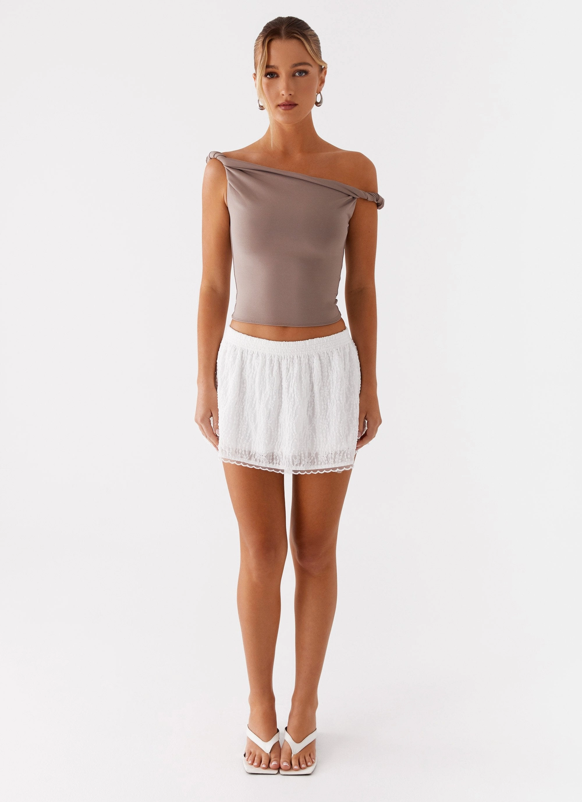 Workwear Noise Reduciting Fabric Korra Mini Skirt - White