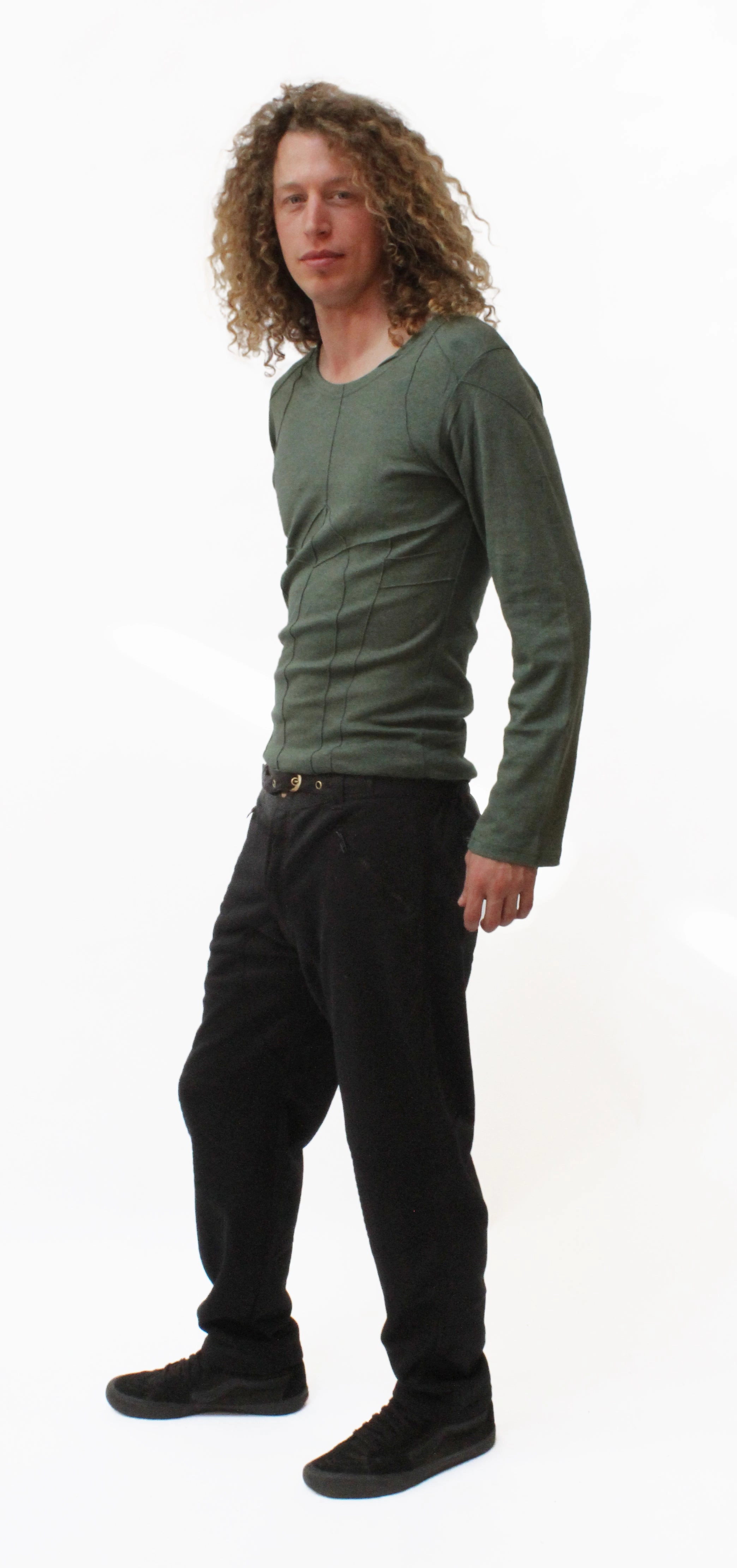 Feminine Fit Corduroy texture Kung Fu Casual