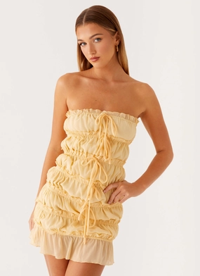 Kylan Mini Dress - Apricot Cool Tone Elegant formal outfit Kylan Mini Dress - Apricot